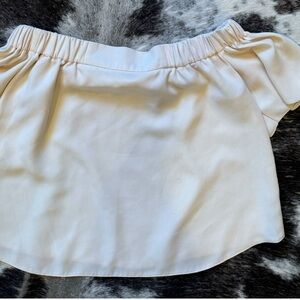 Topshop Off the Shoulders Short Sleeve Blouse Cream Size 4